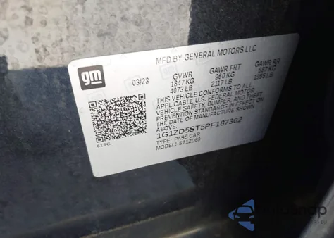 2023 Chevrolet Malibu Fwd 1Lt z USA, uszkodzony, nr VIN 1G1ZD5ST5PF187302